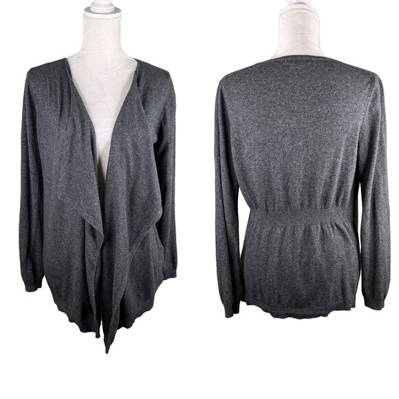 Boden Open Sweater Waterfall Cardigan Gray 10 Lightweight - Picture 13 of 14